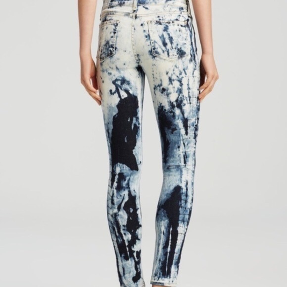 Rag + Bone Skinny Jeans Acid Wash  Rivera Blue, white, and yellow creme size 25 - Picture 5 of 16